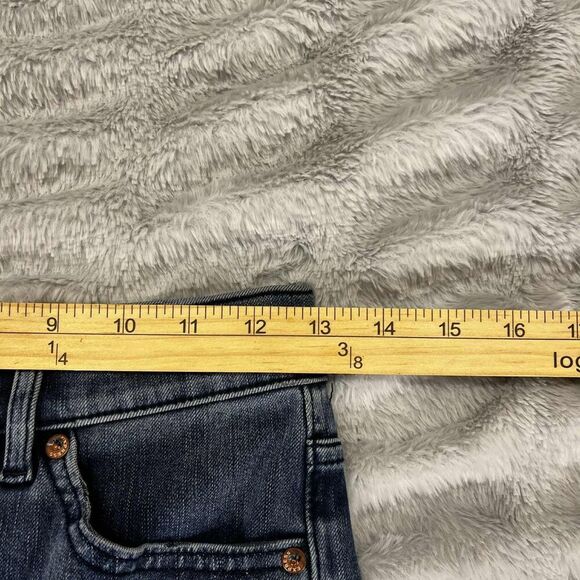 Express Jeans Womens 2 Blue Super High Rise Slim Ankle Medium Wash Stretch Denim - Picture 8 of 10